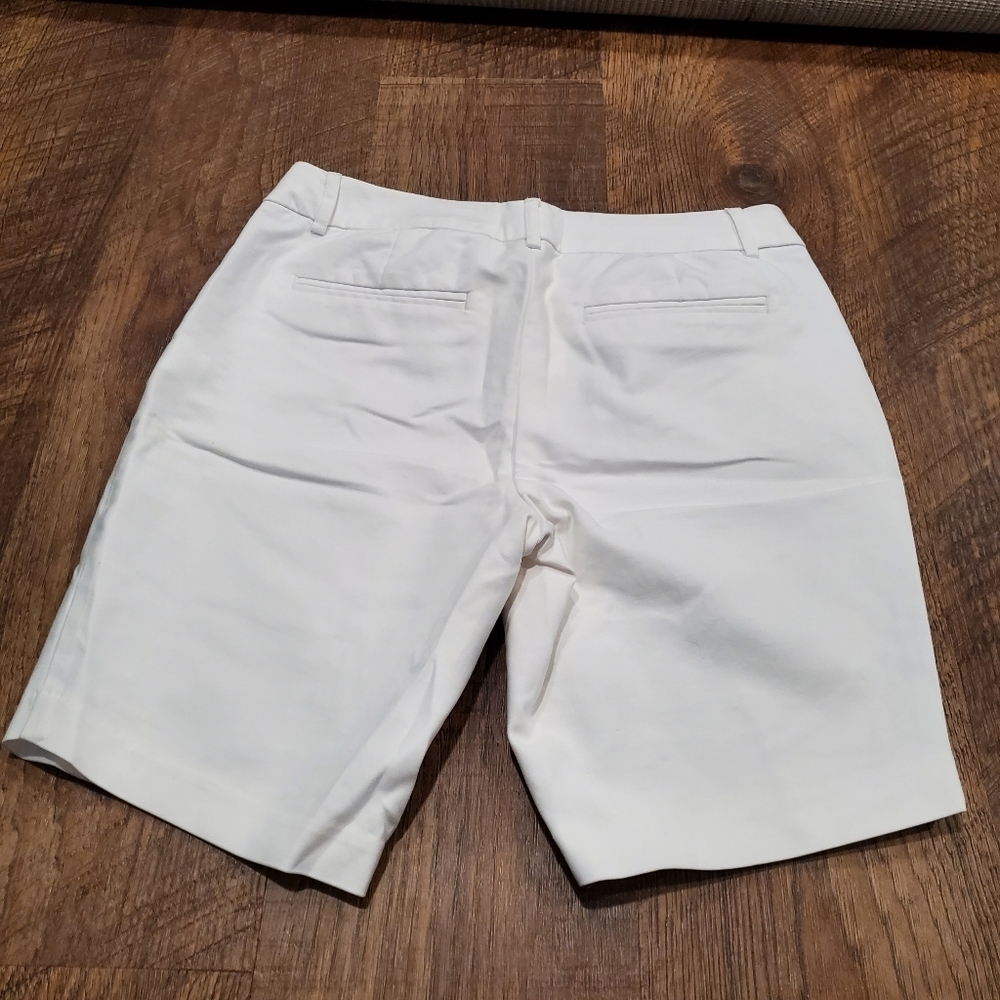 Willi Smith White Cotton Bermudas Shorts Classic Casual Preppy Vacation Bride 4 - Picture 2 of 7